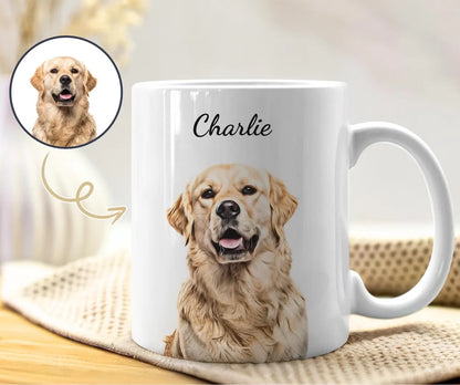 Custom Pet Mug Using Pet Photo + Name