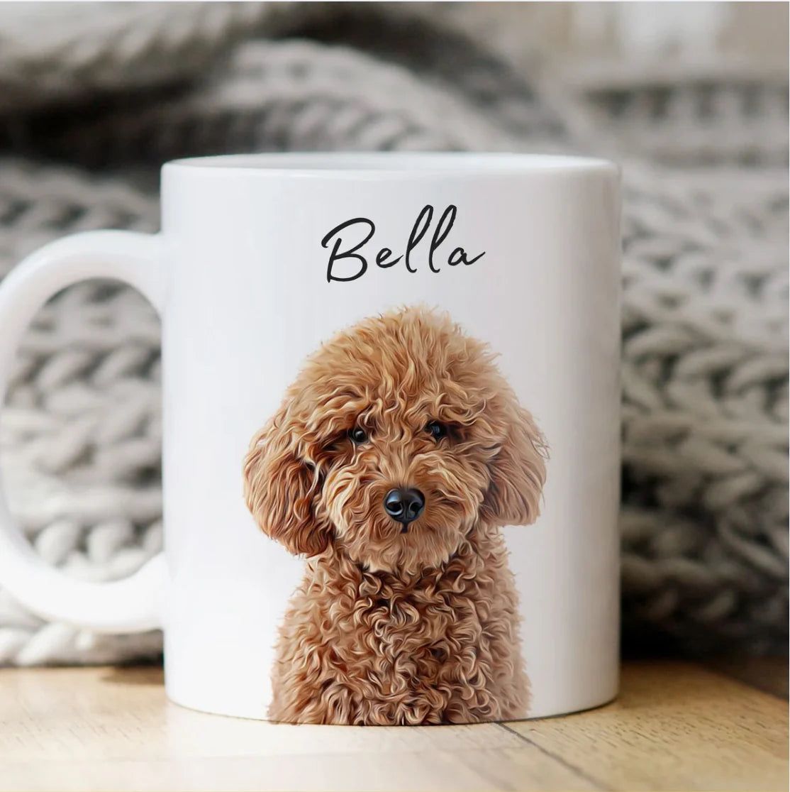 Custom Pet Mug Using Pet Photo + Name